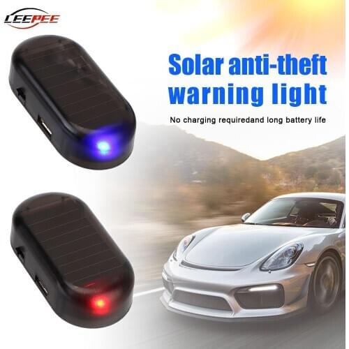 Wireless Solar Power Car LED Lights Night Flashing Breathing Security Caution Lamp Imitation Alarm Warning Kit Auto Accessories