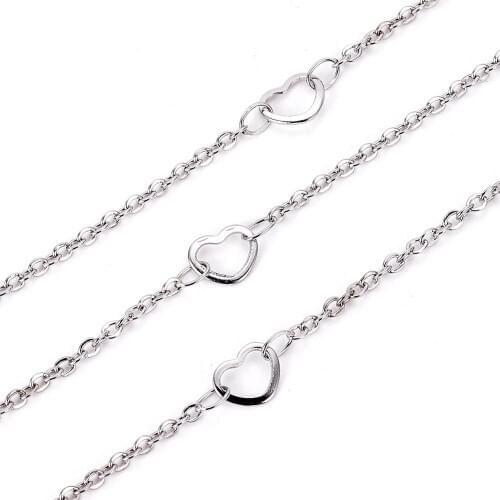 10m/roll Link Chains With Heart Shape Soldered Stainless Steel Beautiful Chain For DIY Jewelry Making Accessories Necklace