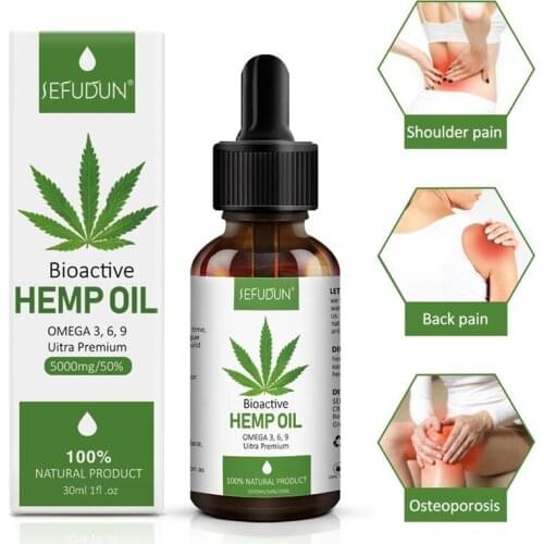 3000/5000 mg Natural Hemp Seed Essential Oil Soothing Fatigue Pain Relief Relieving Relaxation Sesame Stress Massage Skin Care