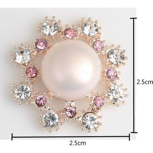 Hot Sale wholesale 20pcs/lot 2.5cm Wedding Diamond Button rhinestone with pearl Button Crystal DIY hair garment Accessories YF03