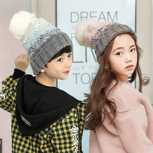 Kocotree Age For 1-4 Years Old Winter Warm Children Hat Fashion Stripes Knit Baby Kids Beanie Boys Girls Thick Beanies