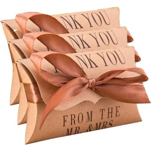 50pcs Craft Paper Candy Box Creative Sweets Chocolate Container Wedding Favor Gift Package Bag