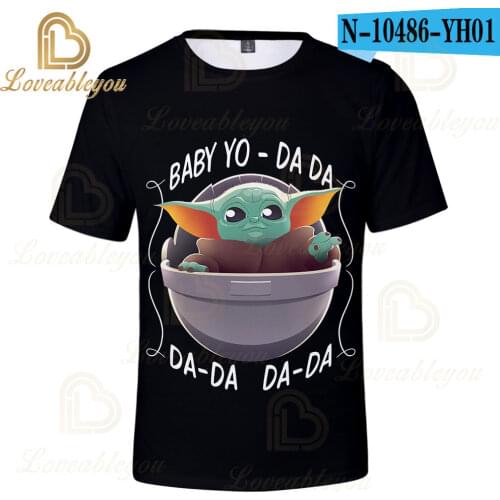 Little Boy Girl Cute Baby Yoda T Shirt Kid O-neck Short Sleeve The Mandalore T-Shirt Children Clothes Cartoon Tshirts