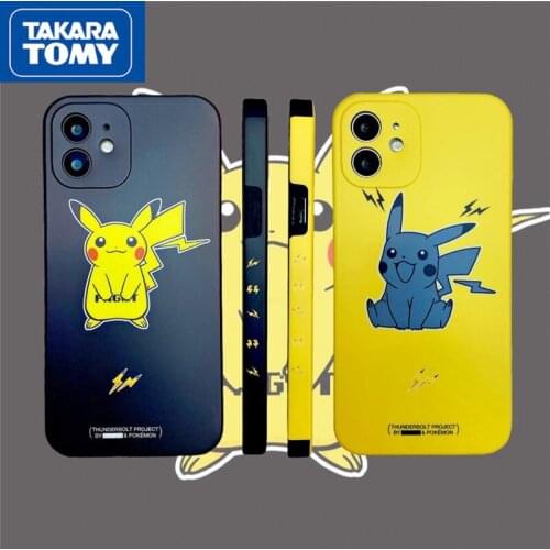 TAKARA TOMY Pokemon Pikachu Cute Silicone Phone Case for IPhone 6S/7/8P/X/XR/XS/XSMAX/11/12Pro/12min Phone Couple Case Cover