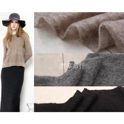 Soft and elastic Shallow the color of camels hair, gray, black thousand layer cake knitting wool cloth tunic cardigan