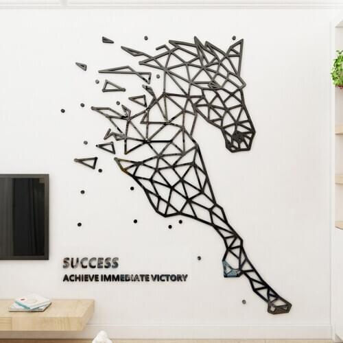 Nordic INS geometric animal Acrylic Wall Sticker 3D stereo living room Entrance restaurant background room Layout Wall Sticker