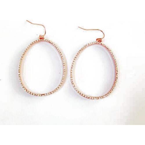 New Fashion Rhinestone Three Plating Color Alloy Earring