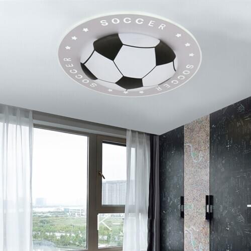 New soccer childrens lamp LED ceiling lamp modern bedroom lamp simple fashionable circular lamps