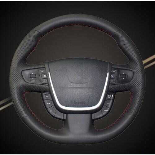 Car Braid On The Steering Wheel Cover for Peugeot 508 2011-2008 508 SW 2011-2008 DIY Auto Braiding Covers Accessory Car-styling