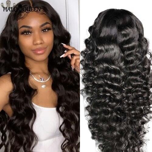 Loose Wave Wig Lace Front Human Hair Wigs For Women 4x4 Closure Wig Brazilian Loose Deep Wave Wig Pre Plucked Natural Hairline