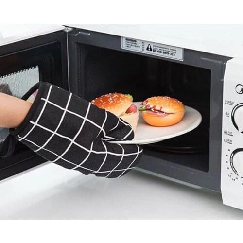 Household High Temperature And Scald Heat Insulation Gloves Thick Cotton Linen Microwave Oven Scald Gloves Kitchen Tools 1Pcs