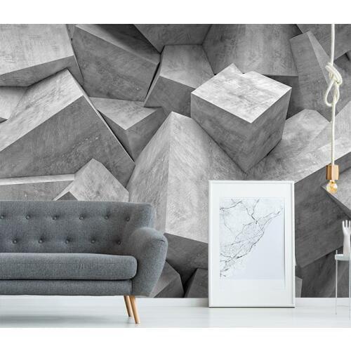 Custom Size 3D Photo Mural Abstract Cubic Child Removable Wall Papers Self-adhesive Vinyl Wall Sticker Art Home Decor Mural