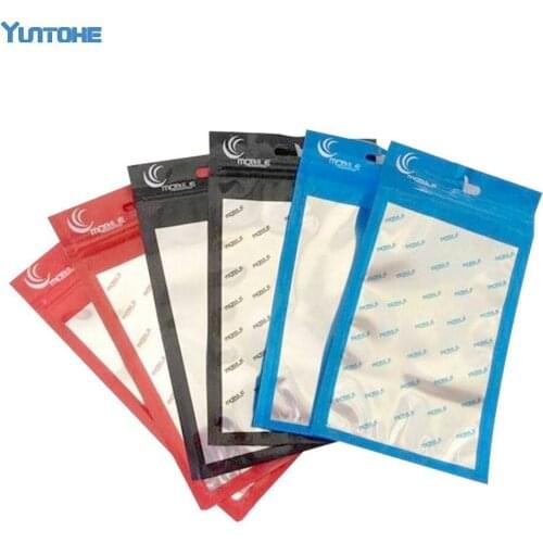 18*10cm Clear + aluminum Letter twill stripe packing bag OPP Plastic Poly package bag for Phone case and cables 1000pcs/lot