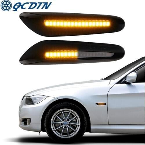 QCDIN For BMW 1/3/5 Series LED Side Marker Light Turn Signal Light Amber Side Signal Light For BMW E46 E36 X1 E84 X3 E83 X5 E53