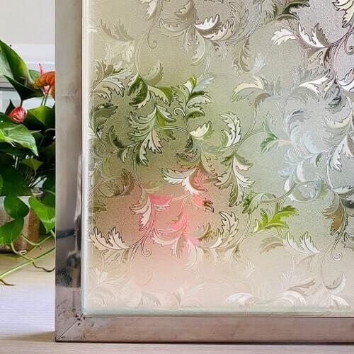 Rainbow window film stained glass decorative window sticker privacy Frosted adhesive film static cling window decal for glass