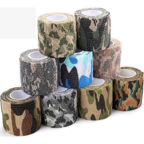 7pcs/Lot Camouflage Kinesiology Tape Medical Glue Muscle Elastic Bandage Non-woven Gym Support Athletic Fitness Sports Safety