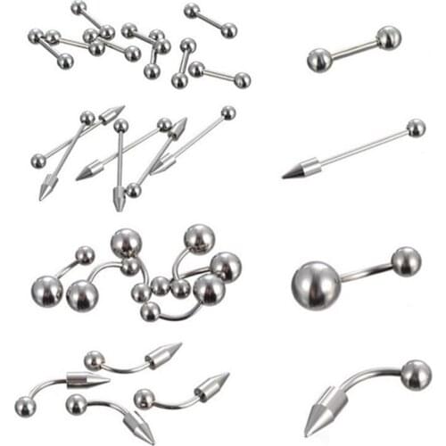12-85Pcs Steel Ear Piercings Helix Piercings Eyebrow Piercings Lip Labret Rings Earring Tragus Barbell Piercings Body Jewelry
