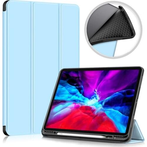 Folding Cover For iPad Pro 11 2020 Case PU Leather TPU Back Protective Cover For Funda iPad Pro 11 2021 Case With Pencil Holder