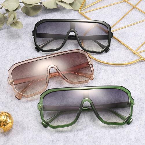Veshion Square Large Frame Sunglasses Female 2020 New One-piece Lens Eyewear Fashion Street Shooting Tide Eyeglasses