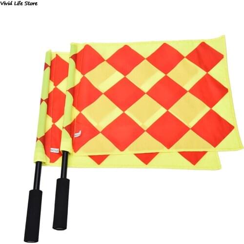 Referee Soccer Flag Fair Play Sports Match Football Linesman Flags Referee Equipment + Carry Bag