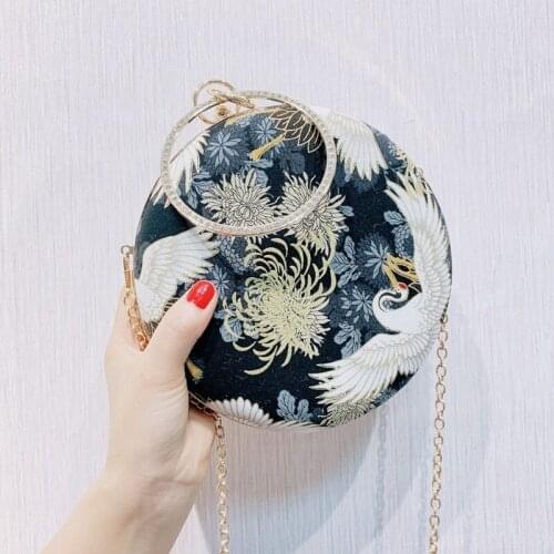 New Chinese-Style Bag Antique Womens Bag Womens Bag All-match Skirt Slung Antique Small round Bag Dance Bags for Woman