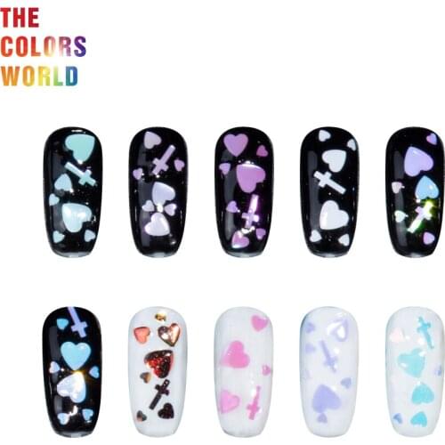 TCT-057 Love And Cross Mix Spik glitter Nagel glitter Color Nails Glitter Accesorios Nail Art Decoration Makeup Facepaint DIY