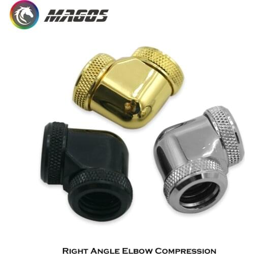 Angled 90 Degree Adapter Hard Pipe Fitting 10*14 Rigid Tubing Compression Right Angle Elbow For PC Water Cooling
