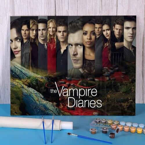 The Vampire Diaries DIY Paint By Numbers Complete Kit Oil Paints 40*50 Paiting By Numbers Handmade For Wholesale