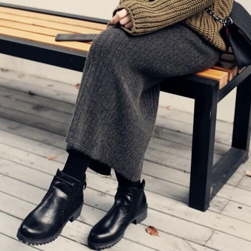 2020 Spring and Autumn Knitted Skirt Winter Long Woolen Skirt A- Line Skirt Woman Skirts Mujer Faldas Saias Mulher
