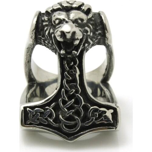1pc Newest Animal Lion Head 316L Stainless Steel Band Party Cool Thor Ring