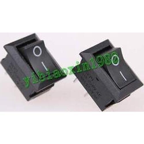 10pcs AC 10A/125V 6A/250V ON-OFF I/O 2 Position SPST 2 Pin Snap In Rocker Switch