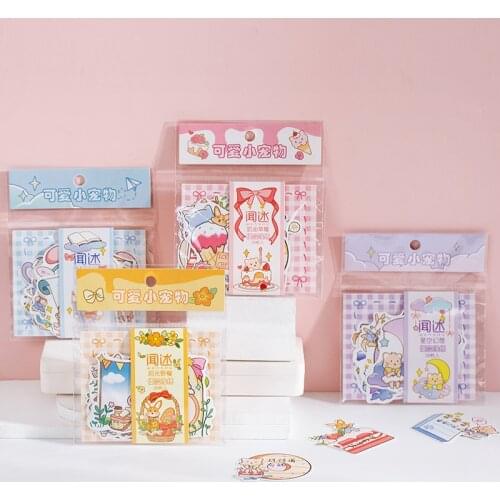 20pcs Cute cartoon animals Decorative Stickers Scrapbooking Label Diary Stationery Album Strawberry cream Journal Planner