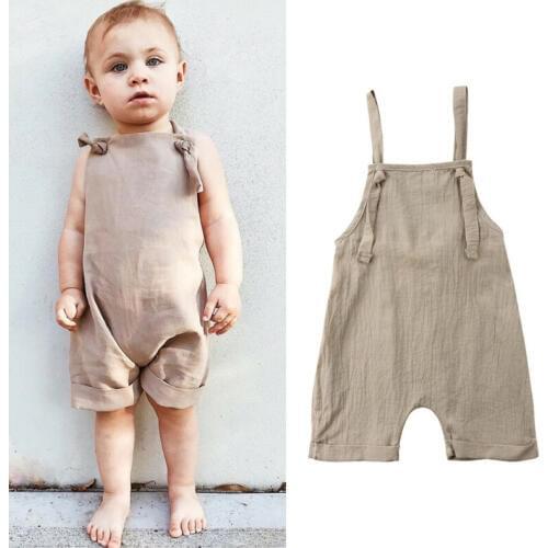 2019 Toddler Kids Boy Girl Bib Pants Romper Jumpsuit Playsuit Outfits Fit For Age 0 to 3 Year Children