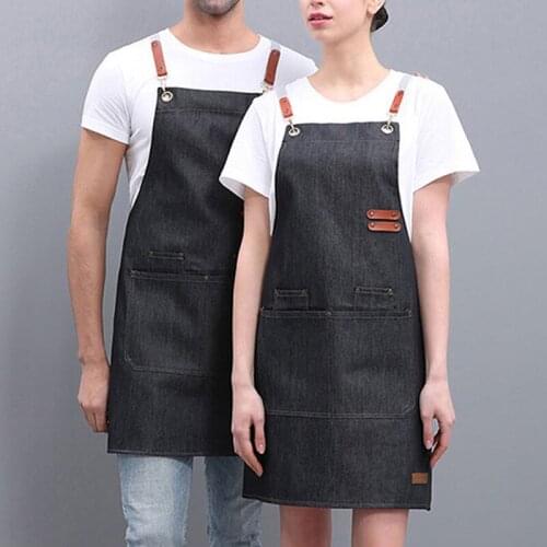 2021 New Solid Cooking Kitchen Apron For Woman Men Chef Waiter Cafe Shop BBQ Hairdresser Aprons Bibs Kitchen Accessories