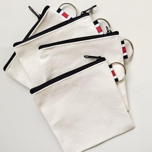 3 Pcs Canvas Wallets DIY Small Fashion Economic Personality Gift Pure Color Coins Keys Purse Pouches Craft Portable