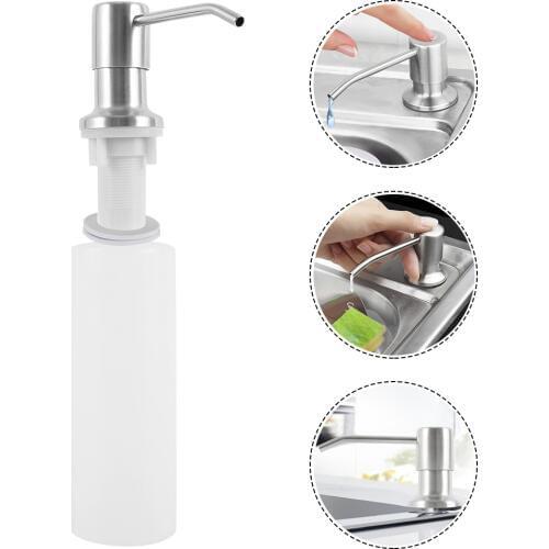 300ml Kitchen Sink Soap Dispenser Detergent Liquid Soap Lotion Dispensers Pump Stainless Steel Head Kitchen Bathroomaccessories
