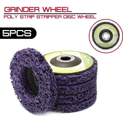 5pcs/Set 100x16mm Poly Strip Stripper Disc Clean Grinder Wheel Stripper Removal Paint Rust Sanding Polishing Remover