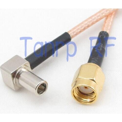 8in RP SMA male to MS147 male right angle RF adapter connector 20CM Pigtail coaxial jumper cable RG316 extension cord