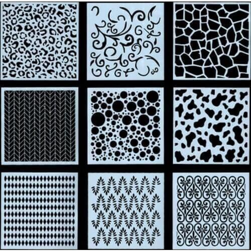 9Pcs/Set 13cm Bubble Texture DIY Craft Layering Stencils Painting Scrapbooking Stamping Embossing Album Paper Card Template