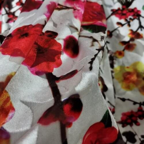 Velvet Flocked Stretchy Fabric Evening Dress Party Cosplay Glossy Qulified Fabric