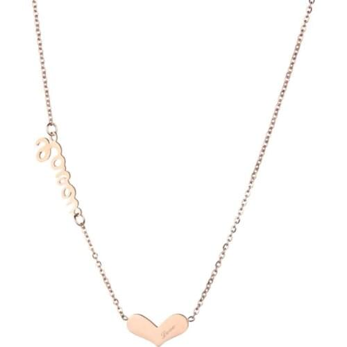 316L Stainless Steel Fashion Fine Jewelry Love Heart Minimal Charms Chain Choker Collier Necklaces & Pendants For Women
