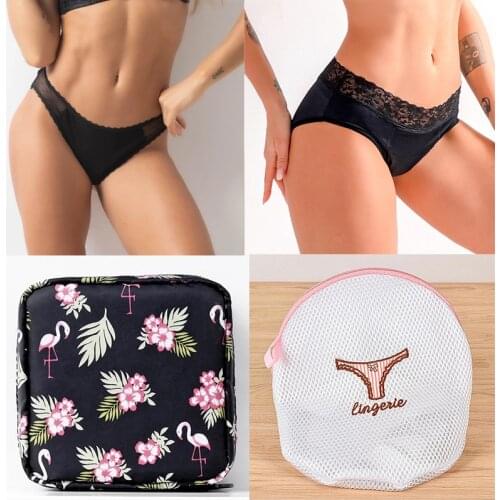 Four-layer Fast Absorbent Menstrual Briefs+Storage Bag + Cleaning Bag Leak Proof Menstrual Panties Physiological Underwear Women