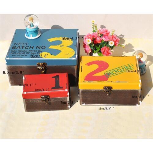 Home Decor Retro Wood Storage Box Pencil Case Storage Case with Flowers For Jewelry Case Storage Boxes