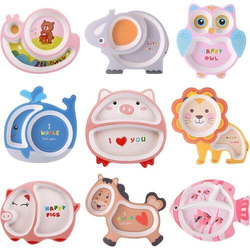 Environmental Natural bamboo fiber child bowl cartoon dinner Tableware Baby tableware