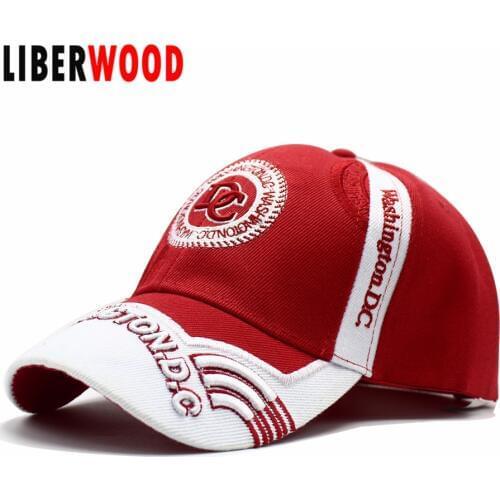 LIBERWOOD Brand hat DC Mens Cap Washington.D.C Casual fashion Baseball Cap Hats US America Embroidered Adjustable Cap Headwear