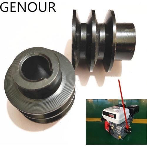 V Belt Pulley Bore Die Double Groove For gasoline engine pulley 168F 170F GX160 GX200 micro tillage machine ATV Go Kart Engines