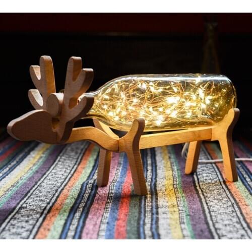 Sky star deer lamp Christmas birthday present sweet small night lights Nordic glass LED desk lamp of the head of a bed