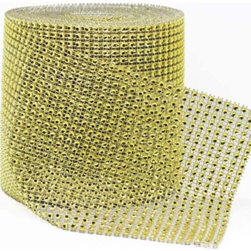 1M Gold Silver Crystal Diamond Mesh Rhinestone DIY Wraps Ribbon Crystal Roll Trim Party Wedding Decoration Cake Wrap 12Colors