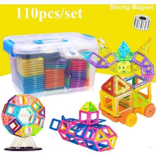 110pcs Magnetic Building Blocks Model & Building Construction Toys Magnetic Designer Educational Toys for Children Gifts