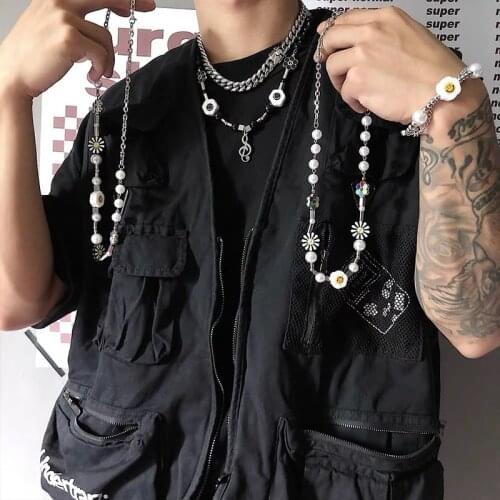 Fashion Brand Hip Hop Necklace Ap Note Pendant Smiley Face Chain Star Same Style Fashionista Accessories